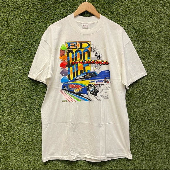VTG Ed Ace McCulloch Larry Minor Motorsports Racing Graphic Tee Men XL Otter Pop - Picture 1 of 9